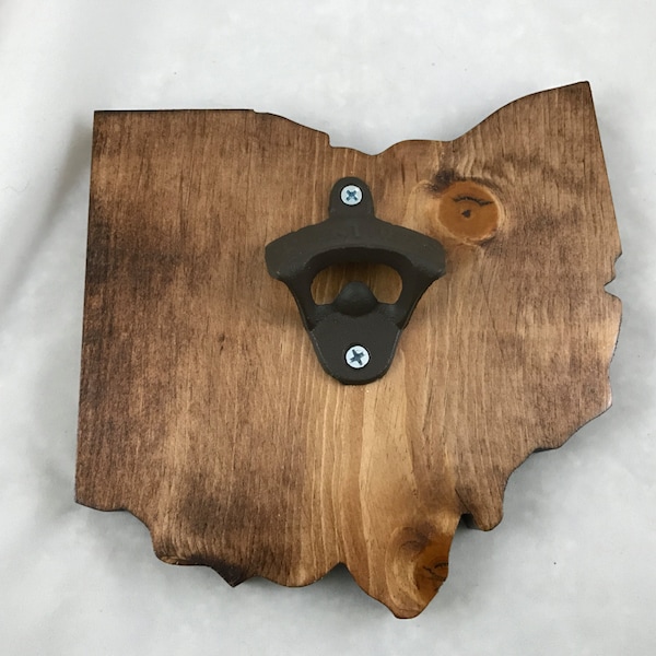 Ohio Wood Cut-out Bottle Opener - Handmade!