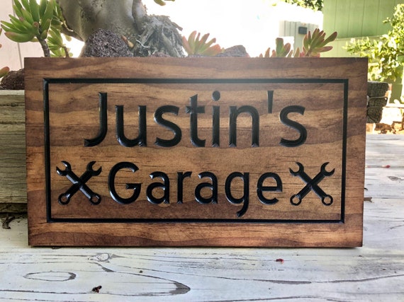 Garage Wood Sign, Wood Shop, Garage Sign Rustic Vintage Style Sign Man Cave  Signs Custom Wood Sign Gifts for Men Custom Sign 