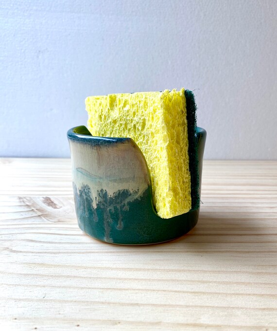 Ceramic Sponge Holder Wavy Pearl Caramel Dish Kitchen Stoneware Pottery  Item 11 