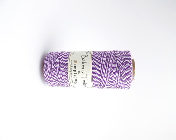 125m x purple white bakers twine 1mm hemptique cord etsy