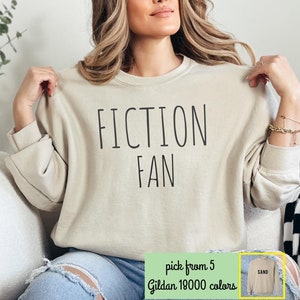 Sweat-shirt lecture fan de fiction, lettre graphique universitaire, cadeau bibliothécaire amateur de livres, T-shirt de professeur de lecture, pull rat de bibliothèque, haut livresque