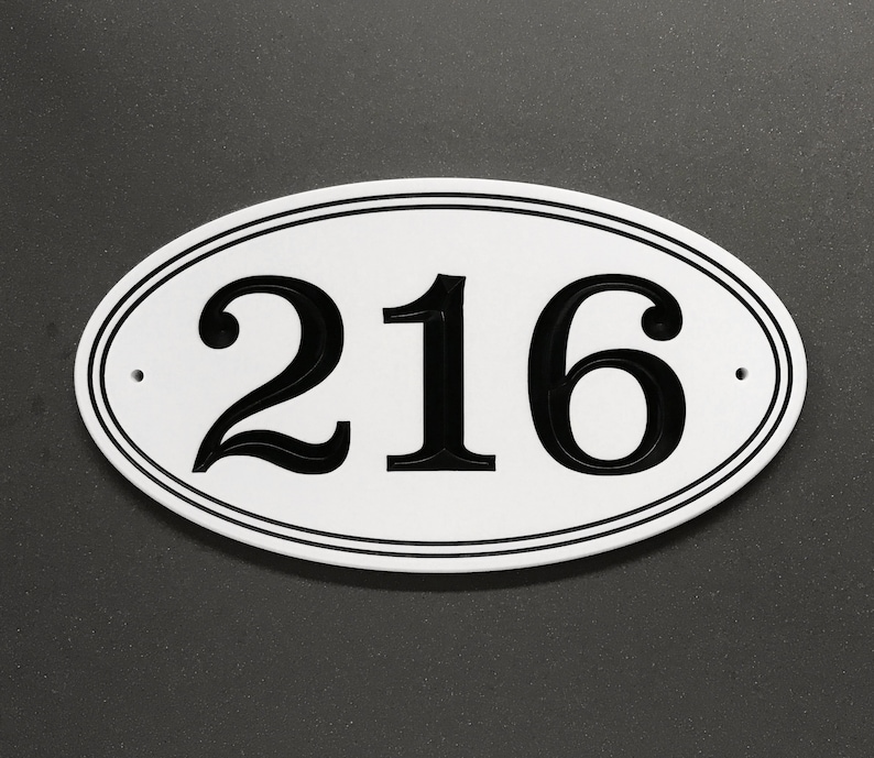 Oval Address Sign Engraved Designer House Numbers. Choice of 3 Etsy
