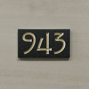 Arts and Crafts Apartment or Door Number. Two sizes. Fully Customizable Mailbox Number, Weatherproof 0.5" Solid Surface Material