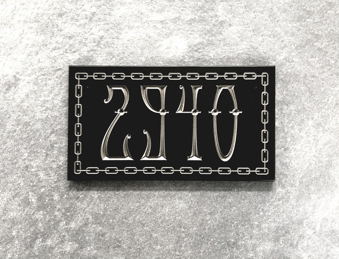 Steampunk Address Sign Engraved Designer House Numbers. Choice of 3