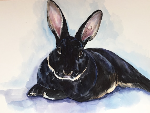 Custom Pet Portrait: Original Watercolor Dog, Cat, Bunny Art