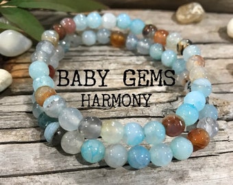 Agate Gemstone Energy Bracelet, Crystal Gemstone Bracelet,  Boho Gemstone  Bracelet,  Gemstone Beaded Bracelet,  Natural Gemstone Jewelry