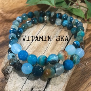 Anxiety Calming Gemstone Bracelet, Stress Relief Healing Bracelet, Healing Crystal Zen Jewelry,Blue Gemstone Bracelet,Natural Stone Bracelet