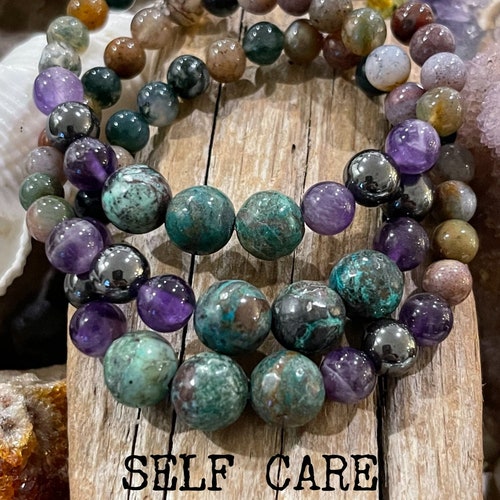 Anxiety Calming Gemstone Bracelet Stress Relief Healing Etsy