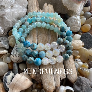 Healing Crystal Mindfulness Jewelry, Boho Jewelry, Quartz Gemstone Jewelry, Natural Stone Bracelet, Yoga Bracelet, Gemstone Jewelry