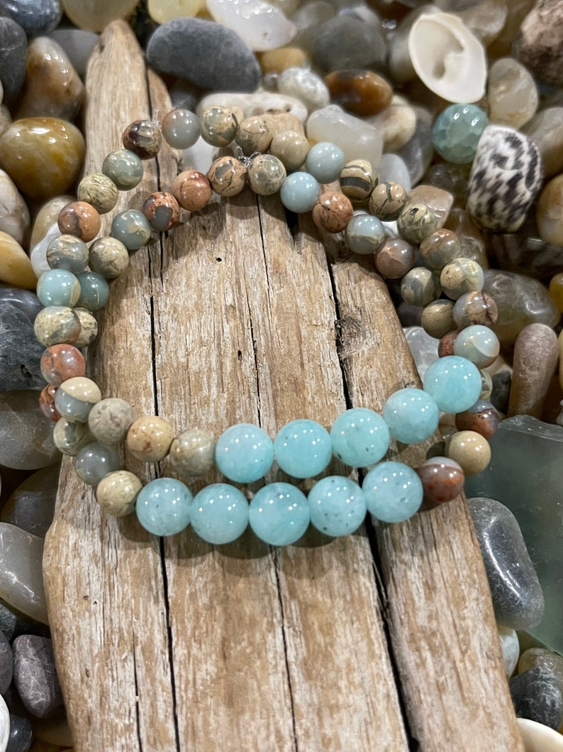 Calming Gemstone Bracelet Healing Crystal Anxiety Relief Etsy