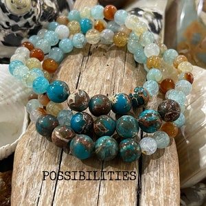 Calming Gemstone Bracelet, Imperial Jasper Energy Bracelet,  Natural Stone Bracelet, Healing Crystal Jewelry, Boho Jewelry Gemstone Bracelet