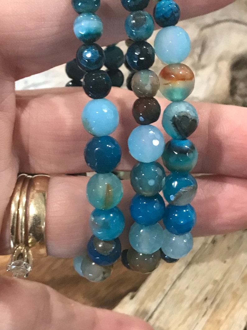 Anxiety Calming Gemstone Bracelet Stress Relief Healing Etsy