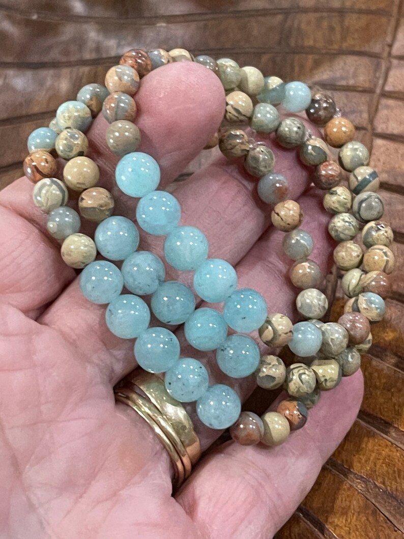 Calming Gemstone Bracelet Healing Crystal Anxiety Relief Etsy