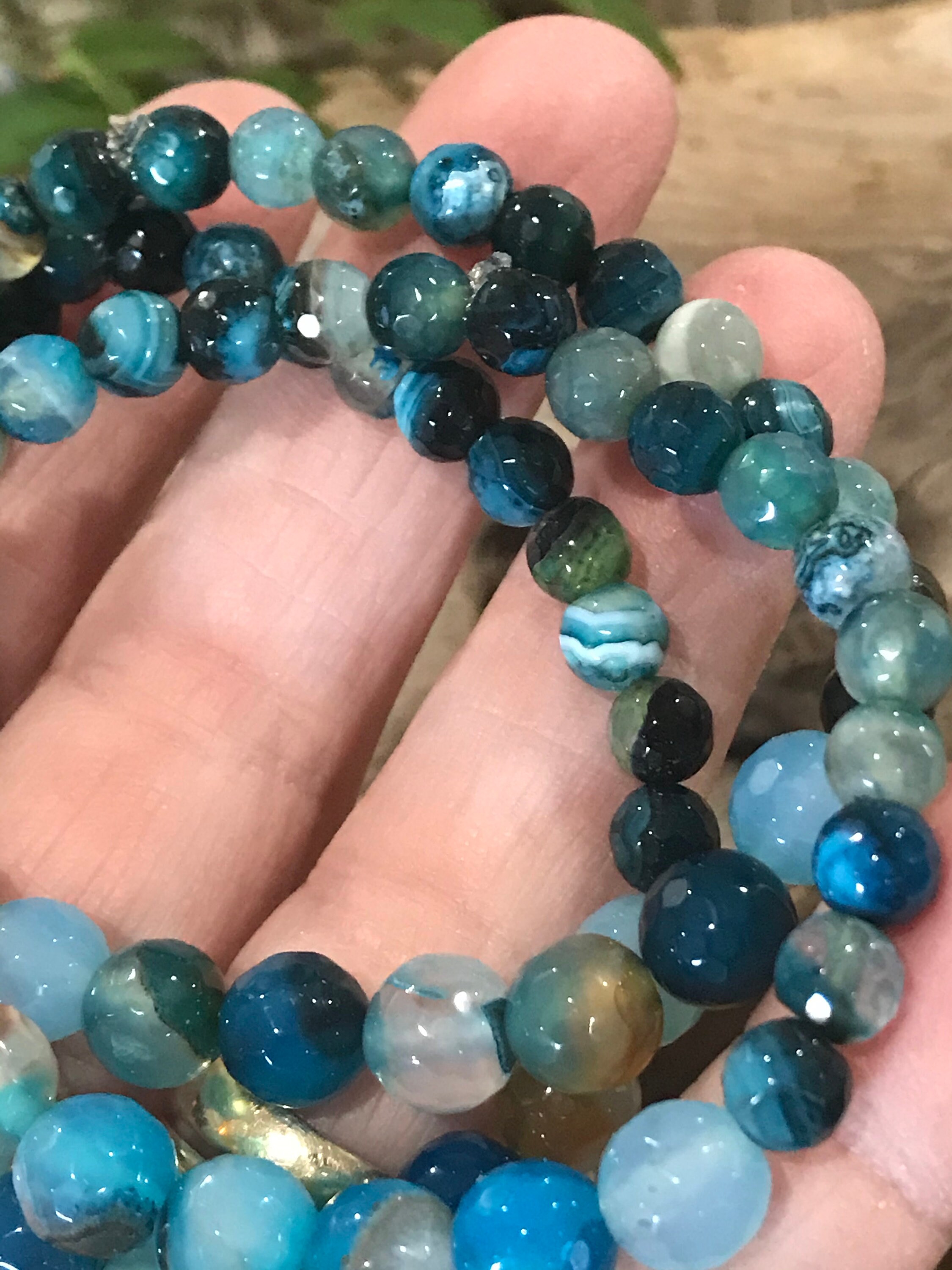 Anxiety Calming Gemstone Bracelet Stress Relief Healing Etsy