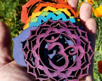 Mini Rainbow Chakra Sustainably Grown Wood Art Set