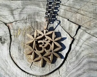 Om and Flower of Life Pendant - Sacred Geometry