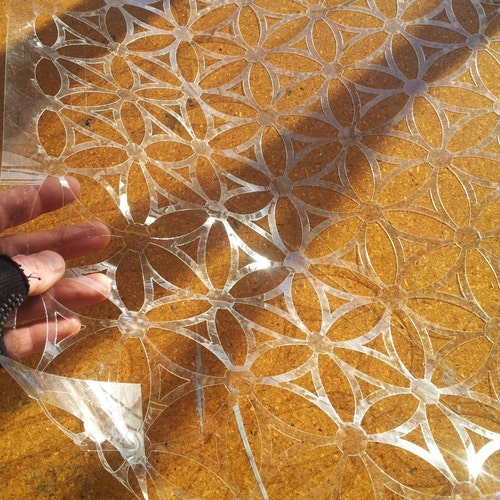 Flower of Life Moon Phases Stencil Reusable Mandala Wall Etsy