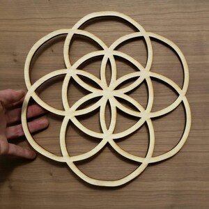 Seed of Life Sustainable Wood Lasercut Wall Art or Crystal Grid image 6