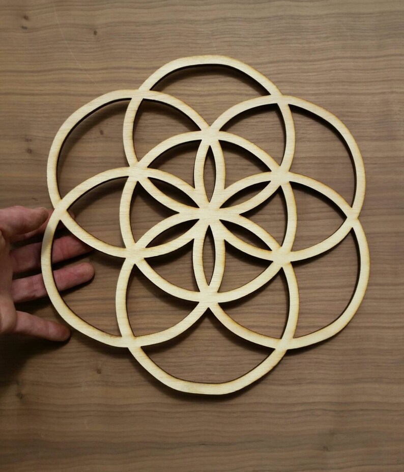 Seed of Life Sustainable Wood Lasercut Wall Art or Crystal Grid image 6