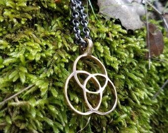 Tripod Of Life Cast Bronze Pendant - Sacred Geometry - Healing