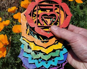 Rainbow Chakra Sustainably Grown Wood Art Set