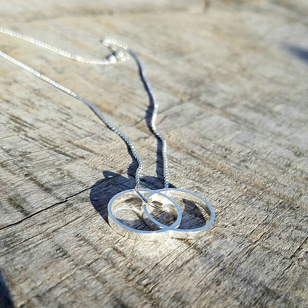 Vesica Piscis Cast Sterling Silver Pendant - Sacred Geometry - Healing