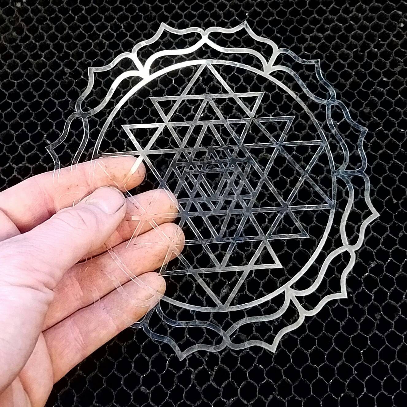 Mini Sri Yantra Reusable Stencil Sacred Geometry