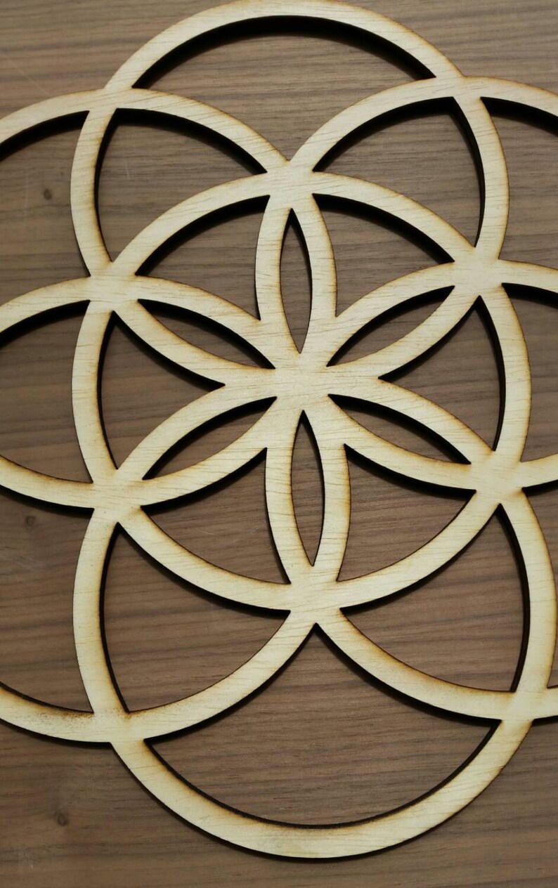 Seed of Life Sustainable Wood Lasercut Wall Art or Crystal Grid image 3