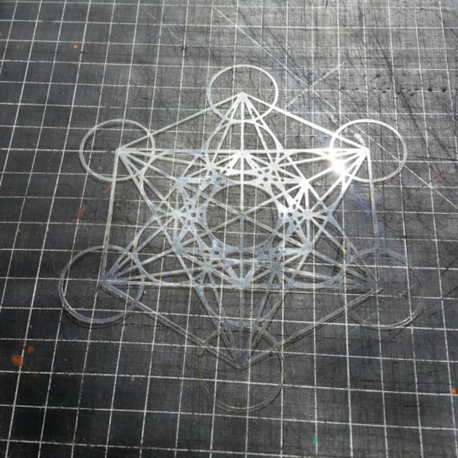 Mini Metatron's Cube Stencil Sacred Geometry Etsy