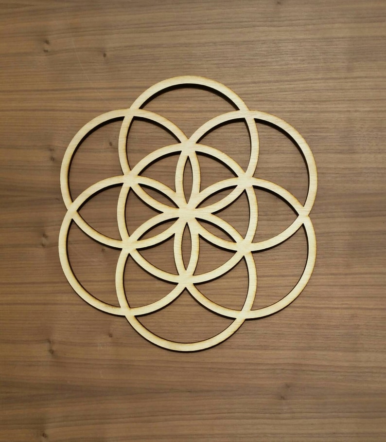 Seed of Life Sustainable Wood Lasercut Wall Art or Crystal Grid image 1