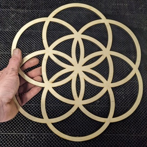 Seed of Life Sustainable Wood Lasercut Wall Art or Crystal Grid image 4