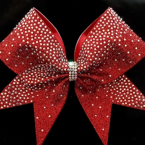 Rhinestone Waterfall on Red Super glitter