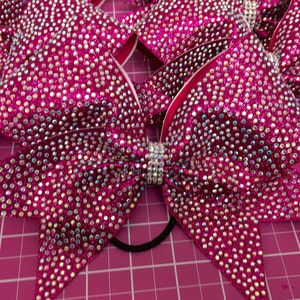 Full Rhinestone Super Glitter bow (fuchsia is shown)