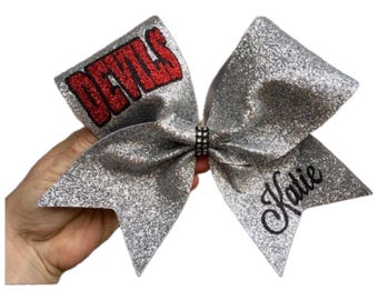Personalized Glitter Team Bow with custom names