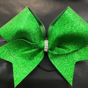 Super Glitter Kelly Green Cheer bow