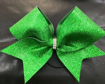 Super Glitter Kelly Green Cheer bow