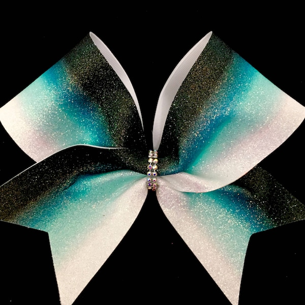 2 Color to white Ombre Glitter cheer bow
