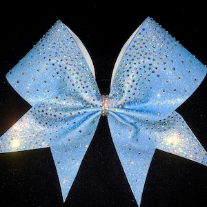 AB Rhinestone Waterfall on Light Blue  glitter