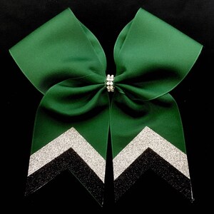 Forest Green glitter v tail bow