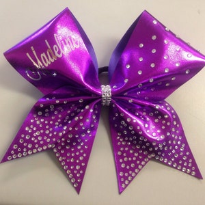 Customized rhinestone cheer bow