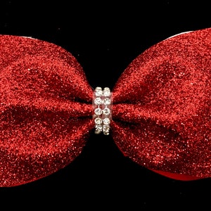 Bright red Glitter Tailless bow