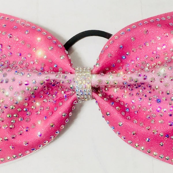 Pink Rhinestone Bow Hot Pink Cheer Bow - Etsy