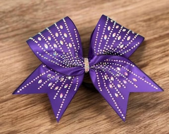 Royal Purple Satin Rhinestone Cheer Bow