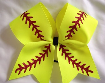 Softball cheer bow