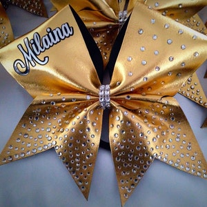 Customized rhinestone cheer bow