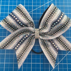 Cheer bow- sublimated stripes and stones