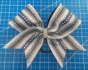 Cheer bow- sublimated stripes and stones