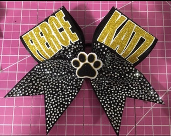 Bold Statement Rhinestone-Texas cheer bow(with 3d accent)