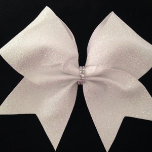 Cheer bow-holographic white super glitter image 1