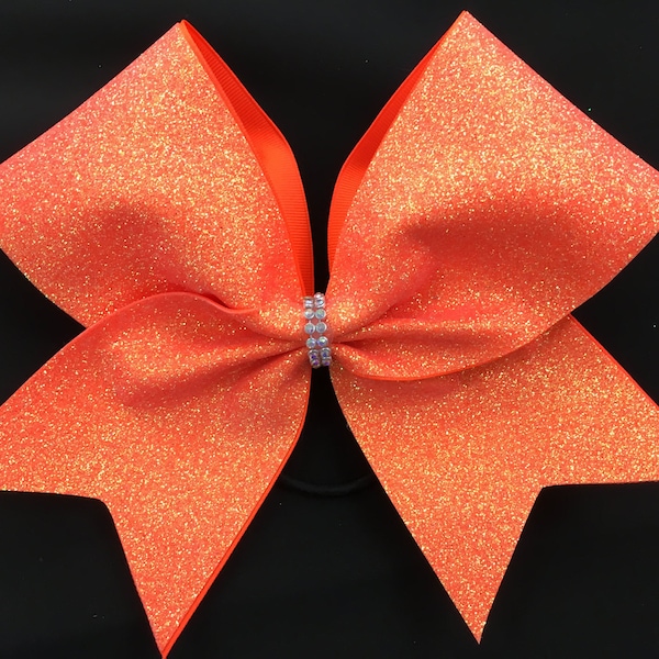Neon Orange super glitter bow